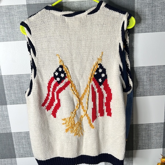 VTG Alexandra Barlett Cardigan vest Patriotic - Picture 4 of 4
